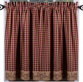 Primitive Home Decors Berry Vine Check Barn Red and Nutmeg 72" x 24" Lined Cotton Curtain Tiers Home & Garden > Decor > Seasonal & Holiday Decorations Primitive Home Decors Barn Red and Nutmeg 72" x 36" 