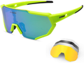X-TIGER Polarized Sports Sunglasses with 3 or 5 Interchangeable Lenses,Mens Womens Cycling Glasses,Baseball Running Fishing Golf Driving Sunglasses Sporting Goods > Outdoor Recreation > Cycling > Cycling Apparel & Accessories X-TIGER Tyg-5Lens  