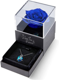 Eleshow Preserved Real Rose with I Love You Heart Crystal Necklace, Enchanted Rose Gifts for Her Girlfriend Wife Mom on Valentine'S Day Mothers Day Christmas Anniversary Birthday Gifts for Women Home & Garden > Decor > Seasonal & Holiday Decorations EleShow C-blue Rose  