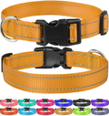 FunTags Reflective Nylon Dog Collar,Adjustable Pet Collars with Quick Release Buckle for Puppy Small Medium Large Dogs,18 Classic Solid Colors,4 Sizes Animals & Pet Supplies > Pet Supplies > Dog Supplies FunTags KHAKI L - 1.0"x(16"-24") 