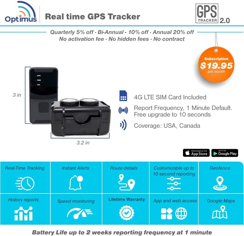 GPS Tracker - Optimus 2.0 4G LTE Bundle with Waterproof Twin Magnet Case Electronics > GPS Navigation Systems Optimus Tracker   