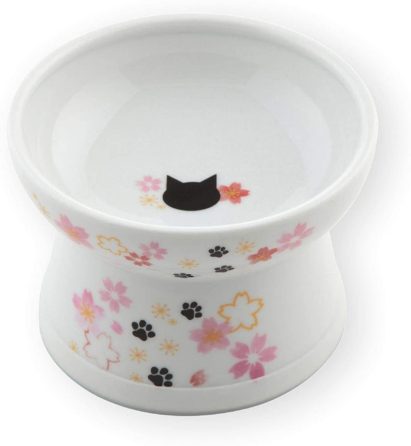 Necoichi Raised Cat Food Bowl, Stress Free, Backflow Prevention, Dishwasher and Microwave Safe, Made to EC & ECC European Standard Animals & Pet Supplies > Pet Supplies > Cat Supplies NECOICHI 2021 Sakura Limited Edition  
