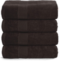 Elvana Home 4 Pack Bath Towel Set 27x54, 100% Ring Spun Cotton, Ultra Soft Highly Absorbent Machine Washable Hotel Spa Quality Bath Towels for Bathroom, 4 Bath Towels Burgundy Home & Garden > Linens & Bedding > Towels Elvana Home Chocolate Brown  
