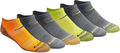 Saucony Men's Multi-Pack Mesh Ventilating Comfort Fit Performance No-Show Socks  Saucony Yellow Orange Charcoal Assorted (6 Pairs) Shoe Size: 6-9 