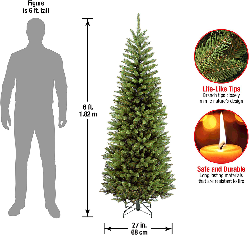 National Tree Company Artificial Christmas Tree | Includes Stand | Kingswood Fir Pencil, 6 ft, 6 ft Home & Garden > Decor > Seasonal & Holiday Decorations > Christmas Tree Stands National Tree Company   