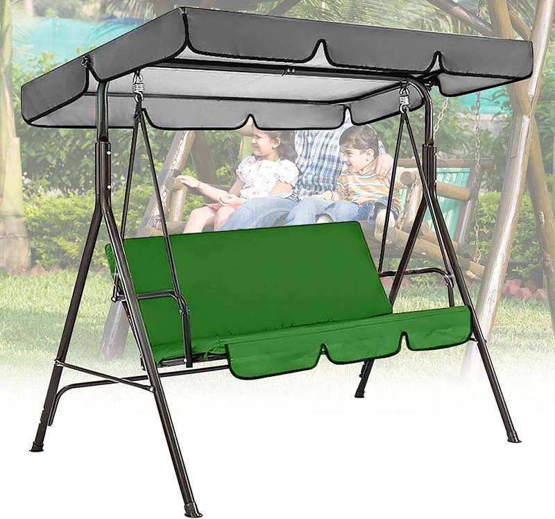 Outdoor Patio Swing Cushion Replacement, Waterproof Porch Seat Cover for Swing, Swing Replacement Cushions Chair Cover for 3-Seat Swing Chair Garden Yard, Only Swing Cushion (Green) Home & Garden > Lawn & Garden > Outdoor Living > Porch Swings Broadsheet Default Title  