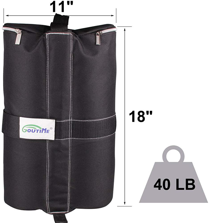 Goutime Canopy Weight Bags 4 x 40 lb for Pop Up Canopy Tent Legs, Gazebo Sand Bag Weights, Set of 4 Black (Upgraded) Home & Garden > Lawn & Garden > Outdoor Living > Outdoor Structures > Canopies & Gazebos GOUTIME   