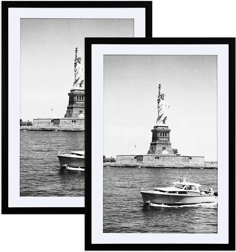 ENJOYBASICS 12x18 Picture Frame Black Poster Frame,Display Pictures 11x17 with Mat or 12x18 Without Mat,Wall Gallery Photo Frames,2 Pack Home & Garden > Decor > Picture Frames ENJOYBASICS Black 13x19 