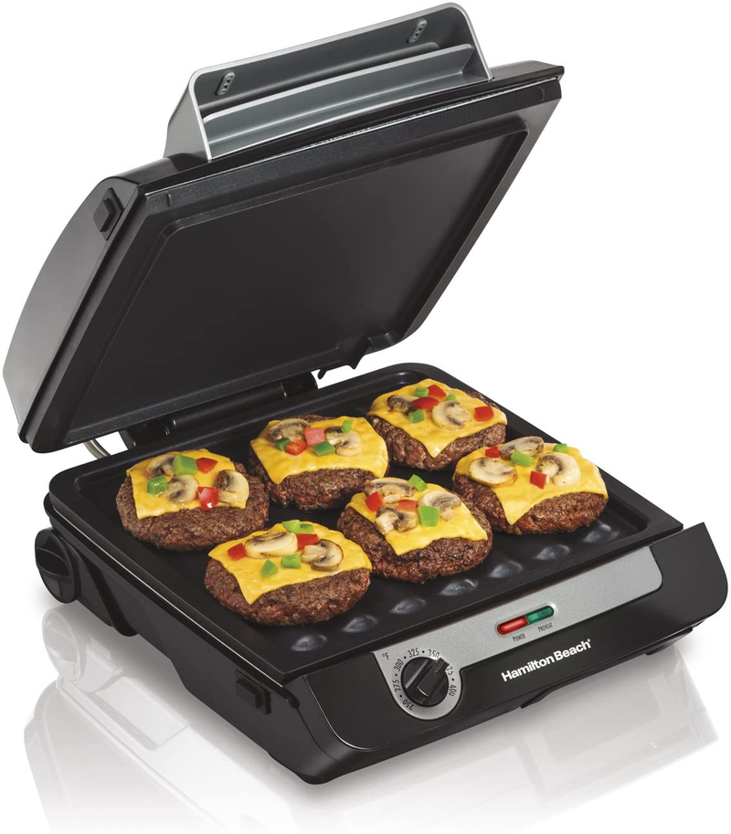 Hamilton Beach Electric Indoor Searing Grill with Viewing Window and Removable Easy-to-Clean Nonstick Plate, 6-Serving, Extra-Large Drip Tray, Stainless Steel (25361) Home & Garden > Kitchen & Dining > Kitchen Tools & Utensils > Kitchen Knives Hamilton Beach 3-in-1 Multi Grill, Griddle, Bacon Grill 