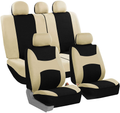 FH Group FB030MINT115 full seat cover (Side Airbag Compatible with Split Bench Mint) Vehicles & Parts > Vehicle Parts & Accessories > Motor Vehicle Parts > Motor Vehicle Seating ‎FH Group Beige/Black  