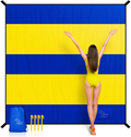 OCOOPA Beach Blanket Sandproof, Extra Large 10x9.2ft, Sand Free Water Resistant Sand Proof, Durable Parachute Nylon, Hawaii Beach Collection, Vibrant Colors, Light Weight Home & Garden > Lawn & Garden > Outdoor Living > Outdoor Blankets > Picnic Blankets OCOOPA Xl(10x9.2ft)- Illuminating Yellow/Blue  
