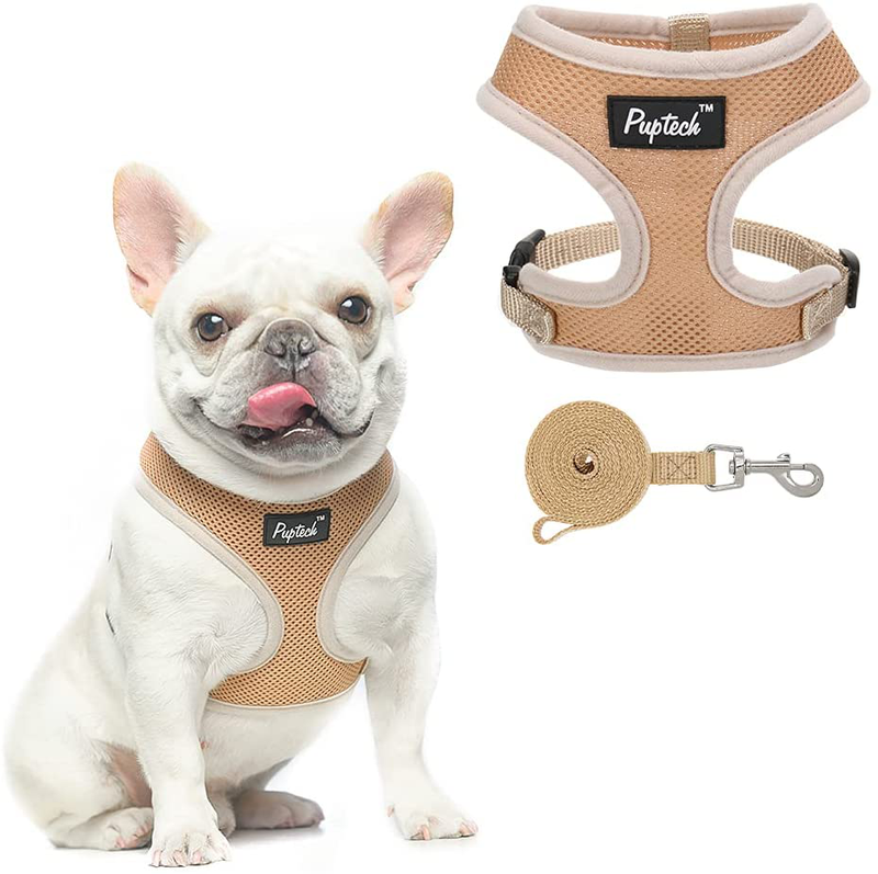 PUPTECK Soft Mesh Dog Harness Pet Puppy Comfort Padded Vest No Pull Harnesses Animals & Pet Supplies > Pet Supplies > Dog Supplies PUPTECK Pure Cream Small 