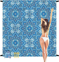 Sandproof Beach Blanket 79"×83" Large Waterproof Beach Mat for 4-7 Adults, Portable Quick Drying Picnic Blanket Outdoor Blanket for Travel, Camping, Hiking, Coloful Painting Home & Garden > Lawn & Garden > Outdoor Living > Outdoor Blankets > Picnic Blankets MXICNC Mandala Blue 79''x83'' 