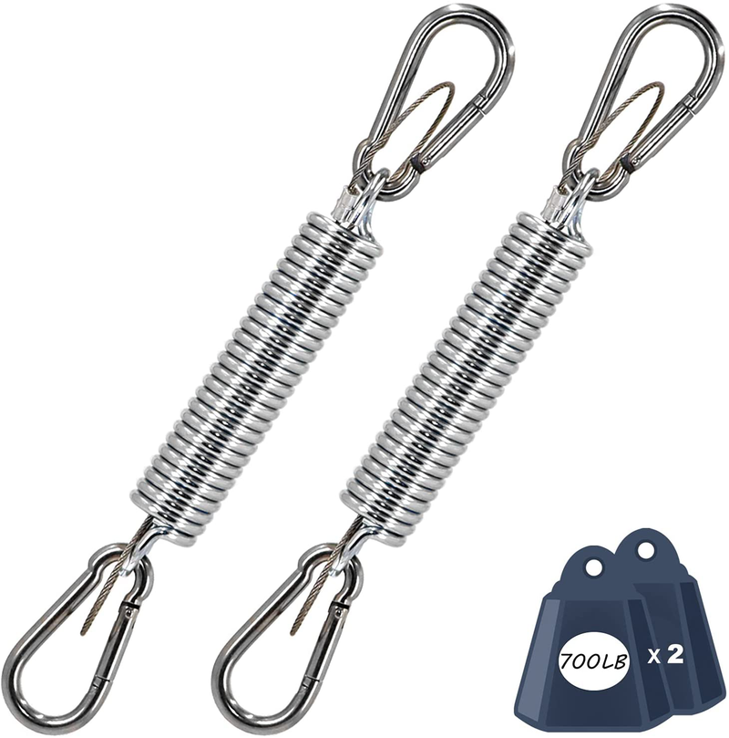 Porch Swing Spring with Safety Steel Wire, Springs for Porch Swing Load 700lb, Heavy Duty Spring Kit Make of Stainless Steel Include 1 Spring, 2 Carabiners, for Porch Swing, Hammock, Swing Chair. Home & Garden > Lawn & Garden > Outdoor Living > Porch Swings LONGADS 2  