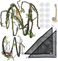 PietyPet Reptile Lizard Habitat Decor Accessories, Bearded Dragon Hammock, Reptile Hammock with Artificial Climbing Vines and Plants for Chameleon, Lizards, Gecko, Snakes, Lguana Animals & Pet Supplies > Pet Supplies > Reptile & Amphibian Supplies PietyPet C  