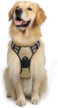 rabbitgoo Dog Harness, No-Pull Pet Harness with 2 Leash Clips, Adjustable Soft Padded Dog Vest, Reflective No-Choke Pet Oxford Vest with Easy Control Handle for Large Dogs, Black, XL  rabbitgoo Honey Wheat Large 