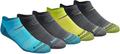 Saucony Men's Multi-Pack Mesh Ventilating Comfort Fit Performance No-Show Socks  Saucony Yellow Blue Charcoal Assorted (6 Pairs) Shoe Size: 8-12 