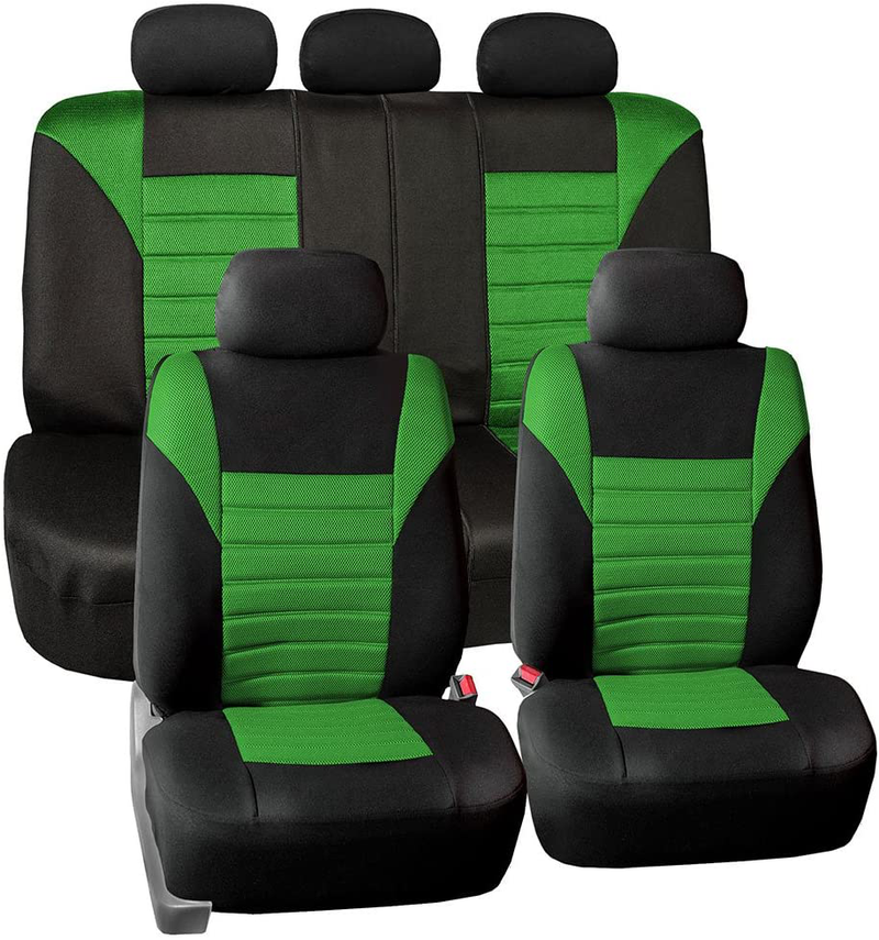 FH Group FB068MINT115 Mint Universal Car Seat Cover (Premium 3D Air mesh Design Airbag and Rear Split Bench Compatible) Vehicles & Parts > Vehicle Parts & Accessories > Motor Vehicle Parts > Motor Vehicle Seating FH Group Green Full Set  