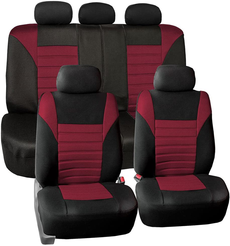 FH Group FB068MINT115 Mint Universal Car Seat Cover (Premium 3D Air mesh Design Airbag and Rear Split Bench Compatible) Vehicles & Parts > Vehicle Parts & Accessories > Motor Vehicle Parts > Motor Vehicle Seating FH Group Burgundy Full Set  