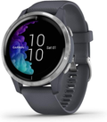 Garmin Venu, GPS Smartwatch with Bright Touchscreen Display, Features Music, Body Energy Monitoring, Animated Workouts, Pulse Ox Sensor and More, Rose Gold with Tan Band Apparel & Accessories > Jewelry > Watches Garmin Silver with Dark Gray Band Venu 
