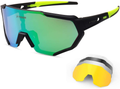 X-TIGER Polarized Sports Sunglasses with 3 or 5 Interchangeable Lenses,Mens Womens Cycling Glasses,Baseball Running Fishing Golf Driving Sunglasses Sporting Goods > Outdoor Recreation > Cycling > Cycling Apparel & Accessories X-TIGER Tblg-5lens  