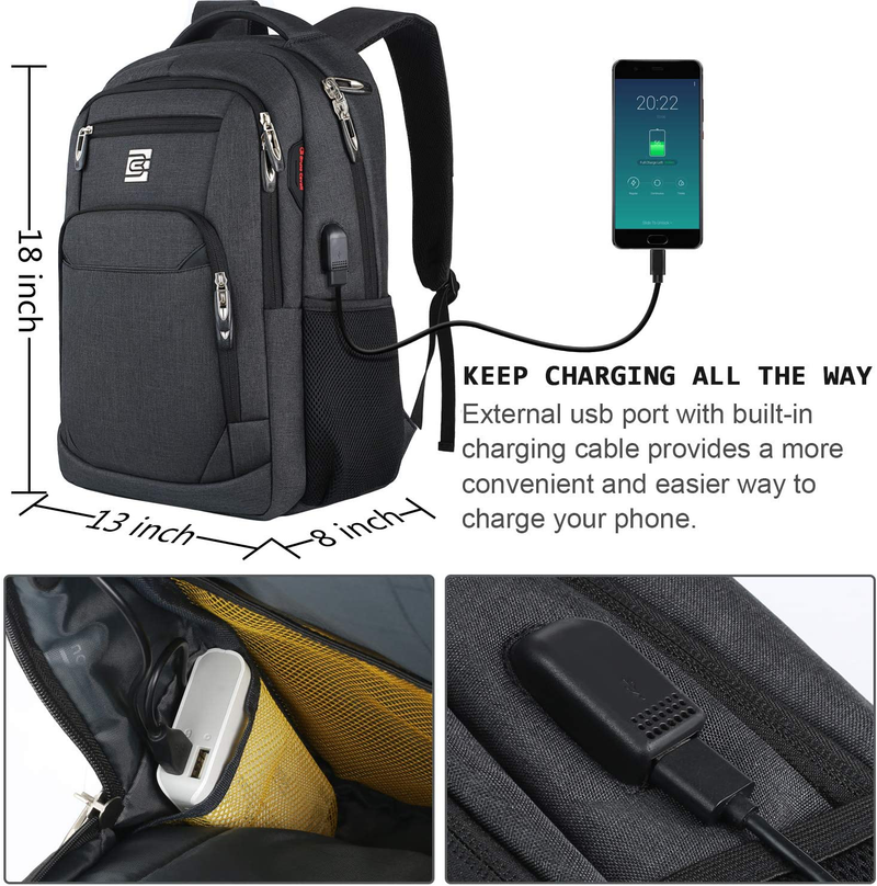 Laptop Backpack,Business Travel Anti Theft Slim Durable Laptops Backpack with USB Charging Port,Water Resistant College School Computer Bag for Women & Men Fits 15.6 Inch Laptop and Notebook - Black Cameras & Optics > Camera & Optic Accessories > Camera Parts & Accessories > Camera Bags & Cases Volher   