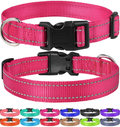 FunTags Reflective Nylon Dog Collar,Adjustable Pet Collars with Quick Release Buckle for Puppy Small Medium Large Dogs,18 Classic Solid Colors,4 Sizes Animals & Pet Supplies > Pet Supplies > Dog Supplies FunTags Pink XS - 5/8"x(8"-12") 