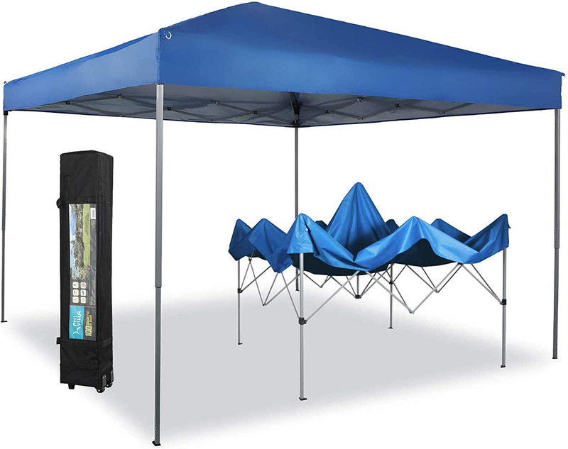 PHI VILLA 10 x 10ft Portable Pop Up Canopy Event Tent Party Tent, 100 Sq. Ft of Shade (Blue) Home & Garden > Lawn & Garden > Outdoor Living > Outdoor Structures > Canopies & Gazebos PHI VILLA Blue  