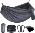 Overmont Camping Hammock with Mosquito Net for Two Backpacking Hammock with Bug Netting Lightweight Portable for Outdoors Adventure Hiking Travel with 9.8Ft Tree Straps Max Load of 880Lbs Sporting Goods > Outdoor Recreation > Camping & Hiking > Mosquito Nets & Insect Screens Overmont Black+deep Grey 106 x 55 inches 