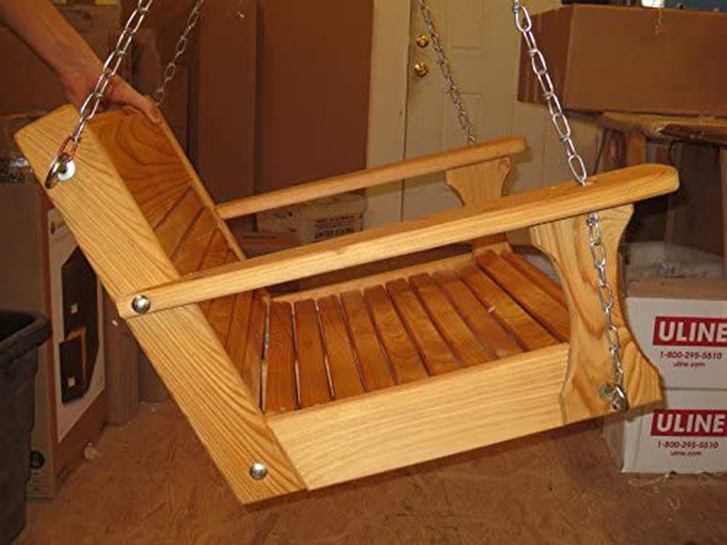 Cypress Porch Chair Swing, Larger Chair Swing, Super Swing, Larger Adult Swing Home & Garden > Lawn & Garden > Outdoor Living > Porch Swings Wood Tree Swings   