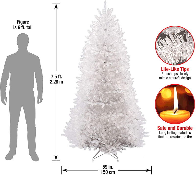 National Tree Company Artificial Christmas Tree | Includes Stand | Dunhill White Fir - 7.5 ft Home & Garden > Decor > Seasonal & Holiday Decorations > Christmas Tree Stands National Tree Company   
