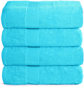 Elvana Home 4 Pack Bath Towel Set 27x54, 100% Ring Spun Cotton, Ultra Soft Highly Absorbent Machine Washable Hotel Spa Quality Bath Towels for Bathroom, 4 Bath Towels Burgundy Home & Garden > Linens & Bedding > Towels Elvana Home Turquoise Blue  