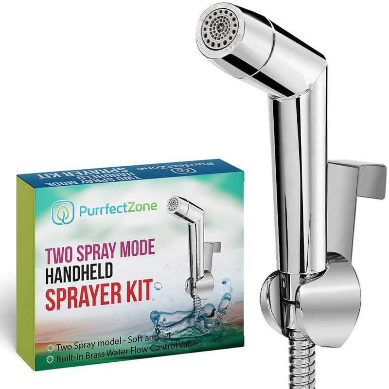 Purrfectzone Faucet Fixture for Bidet with Single Hole and 2 Modes - Stainless Steel with Metal Lever Handle Bidet Sprayer and Baby Cloth Diaper Sprayer Hand Held Bidet Toilet Sporting Goods > Outdoor Recreation > Camping & Hiking > Portable Toilets & Showers Purrfectzone   