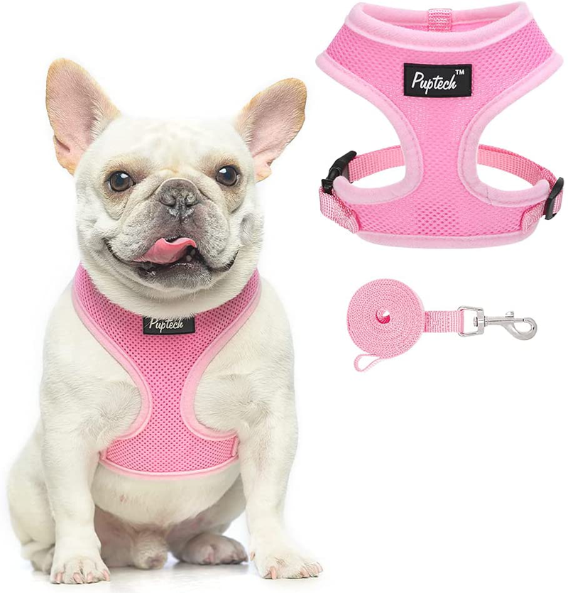 PUPTECK Soft Mesh Dog Harness Pet Puppy Comfort Padded Vest No Pull Harnesses Animals & Pet Supplies > Pet Supplies > Dog Supplies PUPTECK Pure Pink Medium 