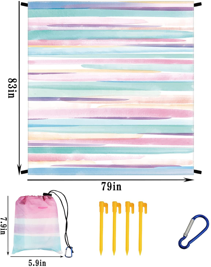 Sandproof Beach Blanket 79"×83" Large Waterproof Beach Mat for 4-7 Adults, Portable Quick Drying Picnic Blanket Outdoor Blanket for Travel, Camping, Hiking, Coloful Painting Home & Garden > Lawn & Garden > Outdoor Living > Outdoor Blankets > Picnic Blankets MXICNC   