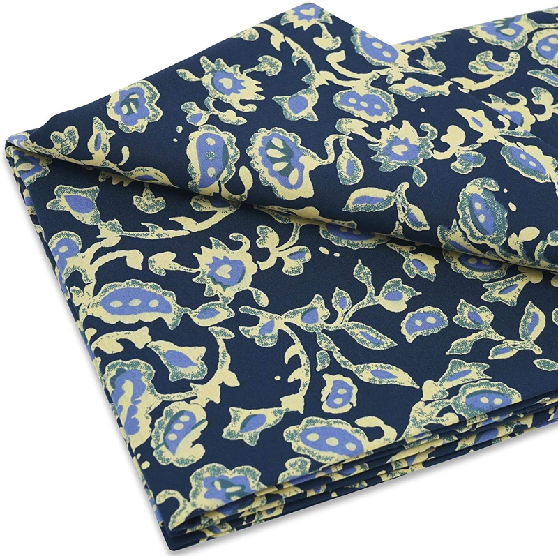 Master FAB -100% Cotton Fabric by The Yard for Sewing DIY Crafting Fashion Design Printed Floral(Spring Flowers Blue) Arts & Entertainment > Hobbies & Creative Arts > Arts & Crafts > Crafting Patterns & Molds > Sewing Patterns Master FAB Navy Vines Flowers  
