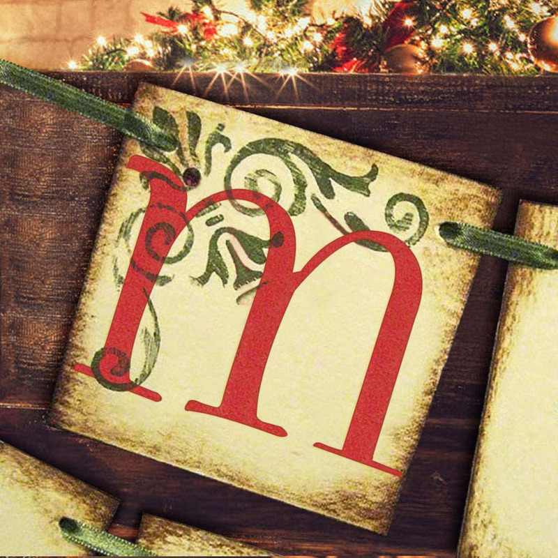 Merry Christmas Banner - Vintage Xmas Decorations Indoor for Home Office Party Fireplace Mantle Home & Garden > Decor > Seasonal & Holiday Decorations& Garden > Decor > Seasonal & Holiday Decorations ORIENTAL CHERRY   