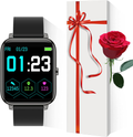 Smart Watch, Popglory Smartwatch with Blood Pressure, Blood Oxygen Monitor, Fitness Tracker with Heart Rate Monitor, Full Touch Fitness Watch for Android & iOS for Men Women Apparel & Accessories > Jewelry > Watches Popglory Elegant Black  