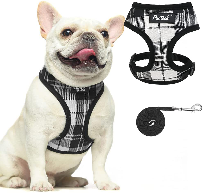 PUPTECK Soft Mesh Dog Harness Pet Puppy Comfort Padded Vest No Pull Harnesses Animals & Pet Supplies > Pet Supplies > Dog Supplies PUPTECK Black&White Small 