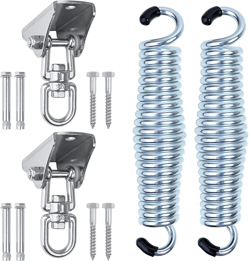 EXCELFU Porch Swing Springs Hanging Kit, 1000 Lbs Heavy Duty Suspension Swing Hangers for Hammock Chairs or Ceiling Mount Porch Swings (2 Sets) Home & Garden > Lawn & Garden > Outdoor Living > Porch Swings EXCELFU Default Title  
