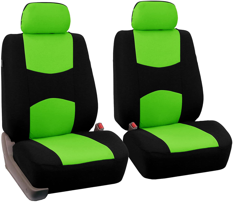FH Group Universal Fit Flat Cloth Pair Bucket Seat Cover, (Black) (FH-FB050102, Fit Most Car, Truck, Suv, or Van) Vehicles & Parts > Vehicle Parts & Accessories > Motor Vehicle Parts > Motor Vehicle Seating FH Group Green/Black  
