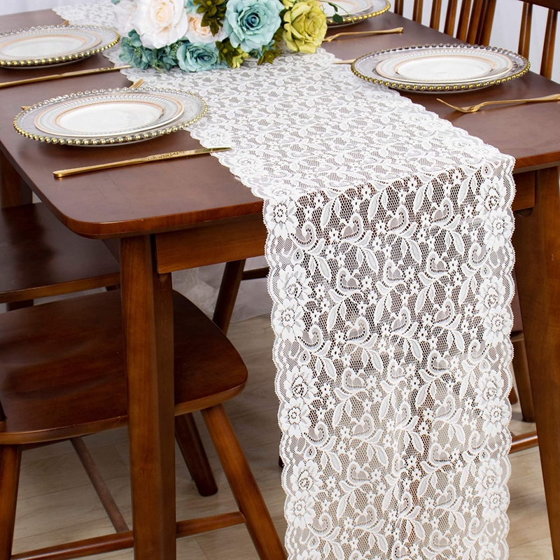 Lace-Tablecloth-Rectangular 60x120-Inch White Rectangle Overlay Tea Tablecloth Lace Tablecloths Long Rectangular Tablecloth Lace Tablecloth 60 Table Floral Embroidery Lace Table Cloths Decoration Arts & Entertainment > Hobbies & Creative Arts > Arts & Crafts ShinyBeauty White-003 1 