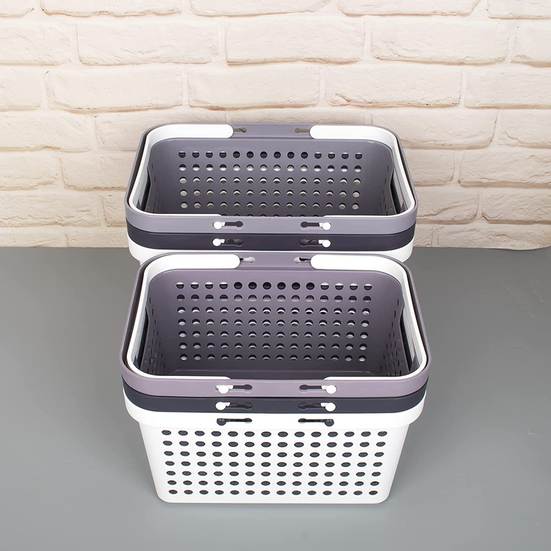 Plastic Basket with Handles Portable Shower Caddy Basket Organizer Caddy Tote Storage Bin for Bathroom, College Dorm Room, Kitchen, Bedroom, Pantry, Toiletry, Garden, Pool, Beach, Camp, Medium White Sporting Goods > Outdoor Recreation > Camping & Hiking > Portable Toilets & Showers zoocatia   