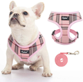 PUPTECK Soft Mesh Dog Harness Pet Puppy Comfort Padded Vest No Pull Harnesses Animals & Pet Supplies > Pet Supplies > Dog Supplies PUPTECK Light pink Medium 
