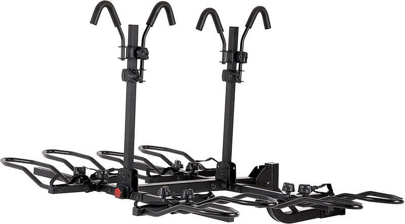 KAC Overdrive Sports K4 2” Hitch Mounted Rack 4-Bike Platform Style Carrier for Standard, Fat Tire, and Electric Bicycles – 60 lbs/Bike Heavy Weight Capacity - Smart Tilting – RV Use Prohibited Sporting Goods > Outdoor Recreation > Winter Sports & Activities KAC 4-Bike  