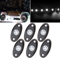 SUNPIE Blue LED Rock Lights Kits with 6 pods Lights for JEEP Off Road Truck Car ATV SUV Motorcycle Under Body Glow Light Lamp Trail Fender Lighting (Blue)  SUNPIE White  