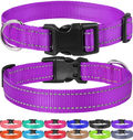 FunTags Reflective Nylon Dog Collar,Adjustable Pet Collars with Quick Release Buckle for Puppy Small Medium Large Dogs,18 Classic Solid Colors,4 Sizes Animals & Pet Supplies > Pet Supplies > Dog Supplies FunTags Purple S - 3/4"x(10"-16") 