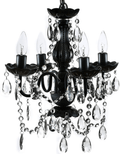 4 Light Crystal White Hardwire Flush Mount Chandelier H17.5”xW15”, White Metal Frame with Clear Glass Stem and Clear Acrylic Crystals & Beads That Sparkle Just Like Glass Arts & Entertainment > Party & Celebration > Party Supplies Gypsy Color Crystal Black 4 Light Hardwire 