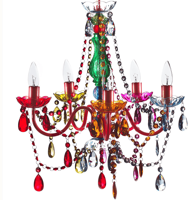 4 Light Crystal White Hardwire Flush Mount Chandelier H17.5”xW15”, White Metal Frame with Clear Glass Stem and Clear Acrylic Crystals & Beads That Sparkle Just Like Glass Arts & Entertainment > Party & Celebration > Party Supplies Gypsy Color Multicolor 5 Light Hardwire 