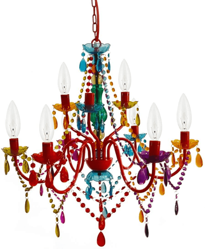 4 Light Crystal White Hardwire Flush Mount Chandelier H17.5”xW15”, White Metal Frame with Clear Glass Stem and Clear Acrylic Crystals & Beads That Sparkle Just Like Glass Arts & Entertainment > Party & Celebration > Party Supplies Gypsy Color Multicolor 9 Light Hardwire 